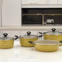 سرویس قابلمه لانه زنبوری ۷ پارچه پرداخت درب منزل|ظروف پخت‌وپز|مشهد, انقلاب|دیوار