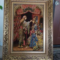 تابلو فرش دستباف جنس نخ پشم و ابریشم