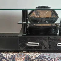 میز تی وی شیشه مشکی شیشه فرانسه