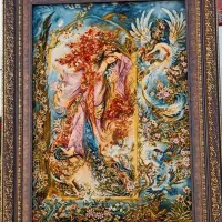 تابلو فرش دستباف چله ابریشم