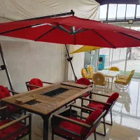 چتر پایه بغل سایبان چادر دوزی آتشدان چوبی