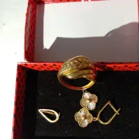 انگشتر گوشواره طلا۶درصدقیمت تابلو