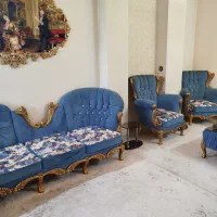 مبل هشت نفره سلطنتی با میز وسط و پرده|مبلمان خانگی و میز عسلی|تهران, جنتآباد مرکزی|دیوار
