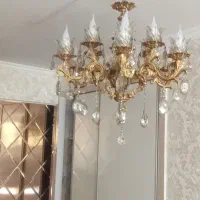 لوستر برنز شش شاخه دوازده لامپه