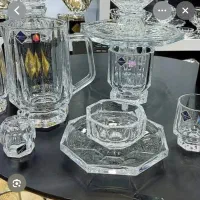 ظروف کریستال ۱۲ نفره پذیرایی فنجون قندون پیشدستی