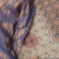 ۲عدد کنار پرده ساتن گلدار سرمه یی گلهای قهوه ای پ|پرده، رانر، رومیزی|سنندج, |دیوار