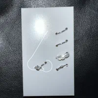 پیرسینگ بینی نقره اصل نگین حلقه ای قلابی سوزنی ال|جواهرات|رشت, بازار|دیوار