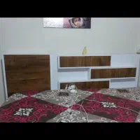 تخت دو نفره باکس دار کمد سه در و میز ارایش و پاتخت|تخت و سرویس خواب|تهران, آبشار تهران (دریاچه)|دیوار