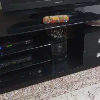 میز تلویزیون چوبی و شیشه