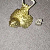 تاس نقره و پرنده از جنس فلز برنز