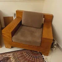 یکدست مبل ال کاملا چوب گردو باطراحی زیبا|مبلمان خانگی و میز عسلی|تهران, دهکده المپیک|دیوار