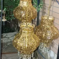 لوستر طلایی استیل|لوستر و چراغ آویز|کاشان, قطب راوندی|دیوار