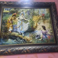 تابلو فرش دستباف طرح گردش در قصر