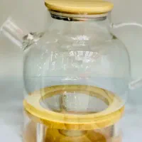 قوری پیرکس وارداتی با رانر چوبی
