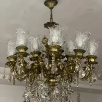 لوستر برنج ۱۰ شاخه ۱۵ شعله|لوستر و چراغ آویز|محمدشهر, |دیوار