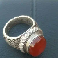 انگشتر عقیق نقره کار دست