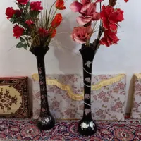 دو عدد گلدان گل های مصنوعی