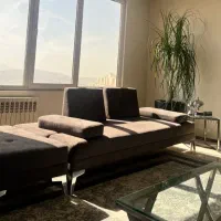 مبل ۳ نفر با پاف رنگ طوسی  تخت خواب شو|مبلمان خانگی و میز عسلی|پردیس, فاز ۲|دیوار