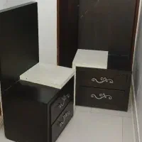 دو عدد پاتختی چوب وچرم