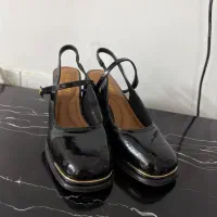 کفش مارک مشکی پاشنه داربراق
