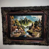 تابلو فرش با قاب چوبی 80*100|تابلو فرش|تهران, مخصوص|دیوار