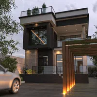 طراحی سه بعدی 3dmax دکوراسیون داخلی نما ویلا پلان