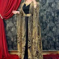 عبای مجلسی کار شده،لباس مجلسی پوشیده