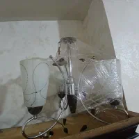 لوستر سه شاخه شیشه ای مات