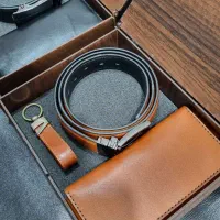 ست ۳ تیکه چرم گاوی|کیف، کفش، کمربند|گنبد کاووس, |دیوار