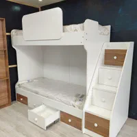 تخت دوطبقه تمام چوبی 5سال ضمانت|تخت و سرویس خواب|قزوین, |دیوار