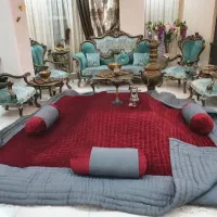 لحاف کرسی منیژه 4 در 4 دست دوز سفارشی با لوازم فول