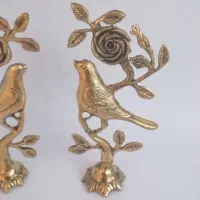 یک جفت دکوری گنجشک برنز یا برنجی نو
