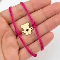 دستبند طلا مدل خرس و قلب