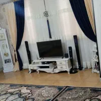 پرده همراه با والان مخمل و پرده بالکن