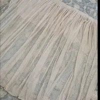 پرده رنگ شکلاتی شاین دار در حد نو تمیز