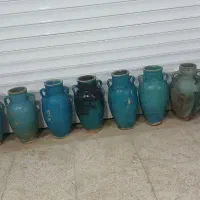 خمره های قدیمی سفالی لاآبدار|کلکسیون اشیاء عتیقه|ابریشم, |دیوار