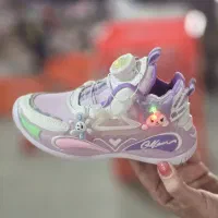 کفش اسپرت چراغدار دخترانه کرومی ساعتی
