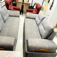 مبل هشت نفره طوسی و جگری در حد آک و نو