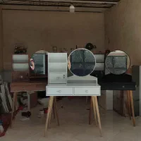 میز آرایش اینه دروار مدرن پایه مخروطی (جاکفشی)