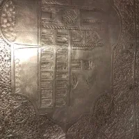 سینی برنجی عتیقه طرح مسجد شاه اصفهان