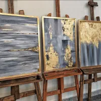 تابلو نقاشی سه تکه دکوراتیو *ورق طلا*|تابلو، نقاشی، عکس|تهران, عباس‌آباد|دیوار