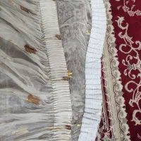 پرده حریر ساده طرح دار