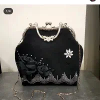 کیف مخمل مجلسی دستدوز