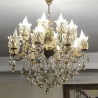 لوستر تمام برنجی ۱۶ شاخه ۲عدد|لوستر و چراغ آویز|تهران, هفده شهریور|دیوار