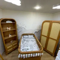 سرویس چوب مدل ایساتیس(کد0071) تخت و کمد سیسمونی