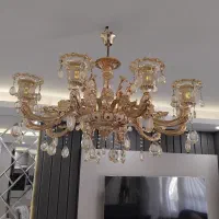 ۲ عدد لوستر ۱۰ شاخه وارداتی طرح فرانسه گل چینی