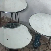 میز سه تیکه. آینه آیی  پایه ها نقره ایی