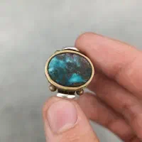 انگشتر فیروزه دست ساز نقره ۱۴ گرم