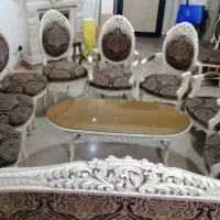 ست مبل استیل ۷ نفره +میزنهار خوری ۶ نفره +۲ میزبان|مبلمان خانگی و میز عسلی|تهران, بوستان شیان|دیوار