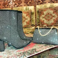 کفش و کیف نگین دار مجلسی نو